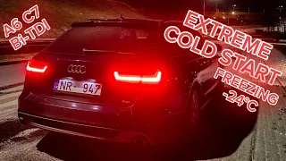 EXTREME DIESEL COLD START (-24°C) AUDI A6 C7 3.0BITDI