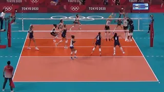 Paola Egonu spiking in Italy - Argentina at the Tokyo2020 Olympic games