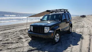 Jeep Liberty KK, 1st Time Driving on the Beach with stock height and tires.