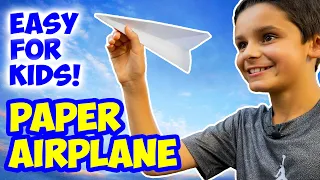 How to Make a PAPER AIRPLANE!! - (Easy for Kids!)