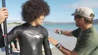 Deon goes SUP-ing in Langebaan Lagoon