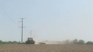 John Deere 9620r and 2230FH Field Cultivator Running Spring Tillage