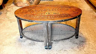 Industrial Steel & Wood Coffee Table - Forme Industrious