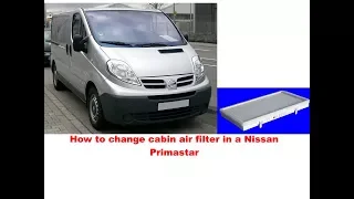 Nissan Primastar how to change cabin air filter