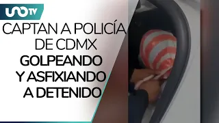 Captan a policía de CDMX golpeando y asfixiando con una bolsa a detenido; ve video