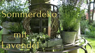 DIY Sommerbepflanzung auf & an der Gartenbank | Sommerdeko Idee mit Lavendel & Strandflieder