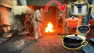 How to make non stick pots pan in factory | Amazing manufacturing process.