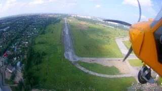 Полёты по кругу. Аэропорт Северный, Новосибирск. Аэропракт А-22. Flying in a circle.