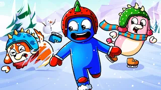 Rainbow Friends 2 -  Rainow Overcomes The Skating Challenge! | Hoo Doo's friends Animation