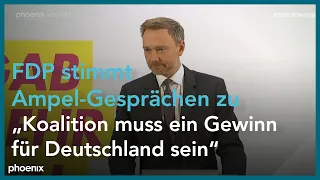 Statement der FDP zu Ampel-Koalitionsverhandlungen