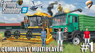 WELCOME TO OUR NEW FARM! | Community Multiplayer - Timelapse #1 | Farming Simulator 22