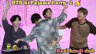 BTS Ki Pajama Party🥳🎉 //Part-2 //Real Hindi Dubbing //Run Episode97