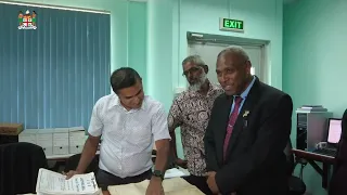 Fiji Attorney-General traditionally welcomed by the staff of Fiji Meteorological Services in Nadi