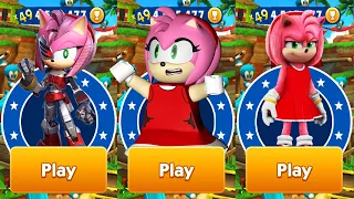 Sonic Dash - Sonic Prime Rusty Rose vs LEGO Amy vs Movie Amy defeat All Bosses Zazz Eggman Gameplay