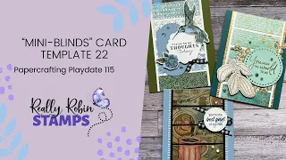 Mini-Blinds Card Template 22 | Papercrafting Playdate 115