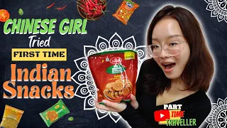 Chinese Girl Eating to Indian Food😳|Indian snacks Reaction | Indians in China | China Vlog