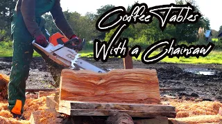 Making Yew Wood live Edge Slabs & Post's - Chainsaw Skills ตัดเลื่อยไฟฟ้าไม้ที่หายากที่สุดในอังกฤษ