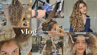 Vlog | Fiz mais mechas - Fiquei loiraa😳 preparação, salão e resultado✨