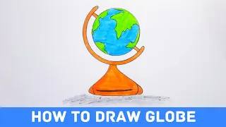 How to draw a Globe step by step | Globe drawing easy |#howtodraw #globe #drawing #sketch #art #draw