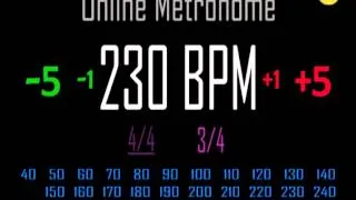 Metronomo Online - Online Metronome - 230 BPM 3/4