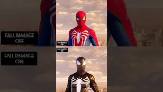 Spider-Man 2 PS5 Fall Damage on Vs Fall Damage off #shorts