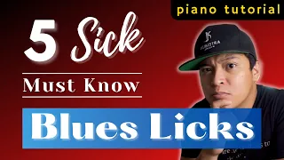 5 MUST-KNOW Easy BLUES Licks and Riffs | Jazz Piano Tutorial for Beginner