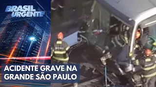 Acidente entre ônibus e carro deixa um morto na Grande São Paulo