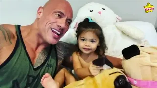 Dwayne "The Rock" Johnson still unable to convince his young girl, Tia, that he is Maui from 'Moana'