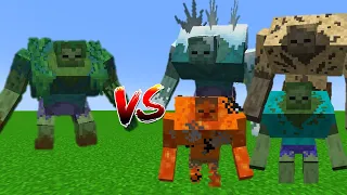 Mutant Jungle Zombie(Mutant More) VS Mutant Zombies - Minecraft Mob Battle