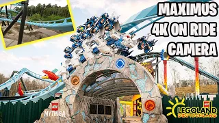 MYTHICA MAXIMUS 🦁 4K On Ride Camera 🎢 New 2023 Rollercoaster ☆ Legoland Deutschland