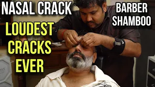 Asmr Nasal cracking, head massage, Skin, Neck cracking by Indian Barber Shamboo, Loudest cracking