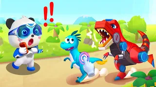 Little Panda's Life: Dinosaur Rescue - Help Kiki and Save Dinosaurs from Enemies - Babybus Games