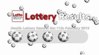 Health Lottery Results for Saturday 11th February 2012