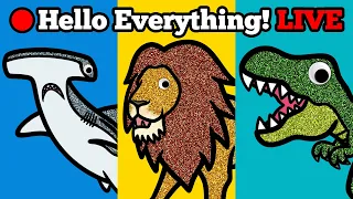 🔴Hello Everything!👀 LIVE | Drawing and Coloring with Glitter & Googly Eyes | Educational Stories