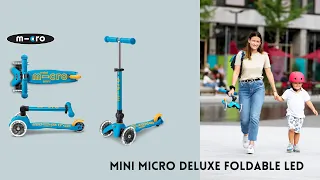 Mini Micro Deluxe Foldable LED - one of the lightest scooters available