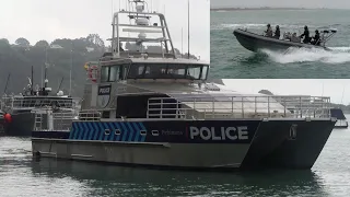 Navy and Police Boat Head Out To White Island From Whakatane
