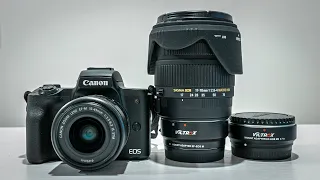 Стрим #51: аукцион CANON M50 (кит, адаптер, спидбустер, Sigma 17-70) и полный обзор меню.