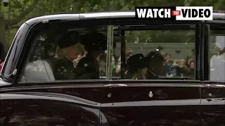 Kate, Camilla, George and Charlotte leave the Queen's funeral