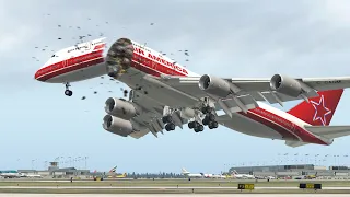 Boeing 747 Break In Half After Pilot Lost Control While Landing | X-Plane 11