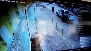 CRAZY FOOTAGE: Crazy driver crashes into cop car sends cops flying!