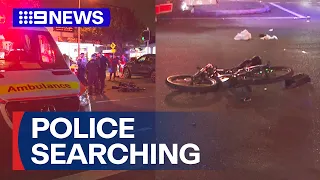Police searching for driver after e-bike rider was hit in Sydney | 9 News Australia