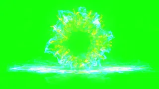 Green Screen Fire and water particles