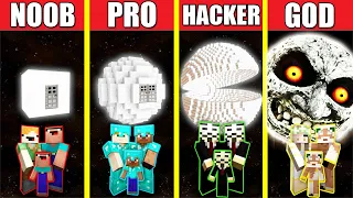 Minecraft Battle: MOON HOUSE BUILD CHALLENGE - NOOB vs PRO vs HACKER vs GOD / Animation LUNAR BASE