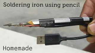 How to make soldering iron using pencil||mini usb soldering iron||soldering iron