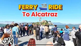 🇺🇸4K-Riding Ferry Boat going to ALCATRAZ Island ,San Francisco,California/Relaxing WindyDay  .