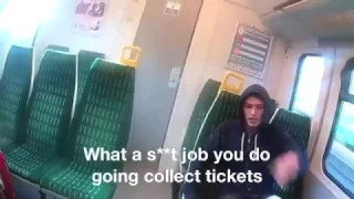 Abusive fare dodger takes running kick at rail staff