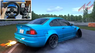 Drifting BMW M3 E46 at Nordschleife - Assetto Corsa W/ G27 + Wheel Cam #100