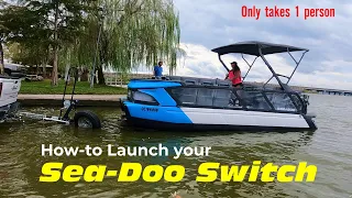 Launching the Sea-Doo Switch Pontoon