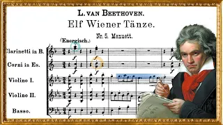 베토벤 비엔나 춤곡 뫼들링거 5번 미뉴엣 / Beethoven 11 Wiener Tänze Nr. 5 Menuett 【음악 읽기】