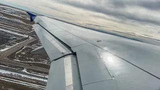 {4K} Rocky & Cold Winter Denver Takeoff ~ United Airlines ~ Airbus A320-232 ~ DEN